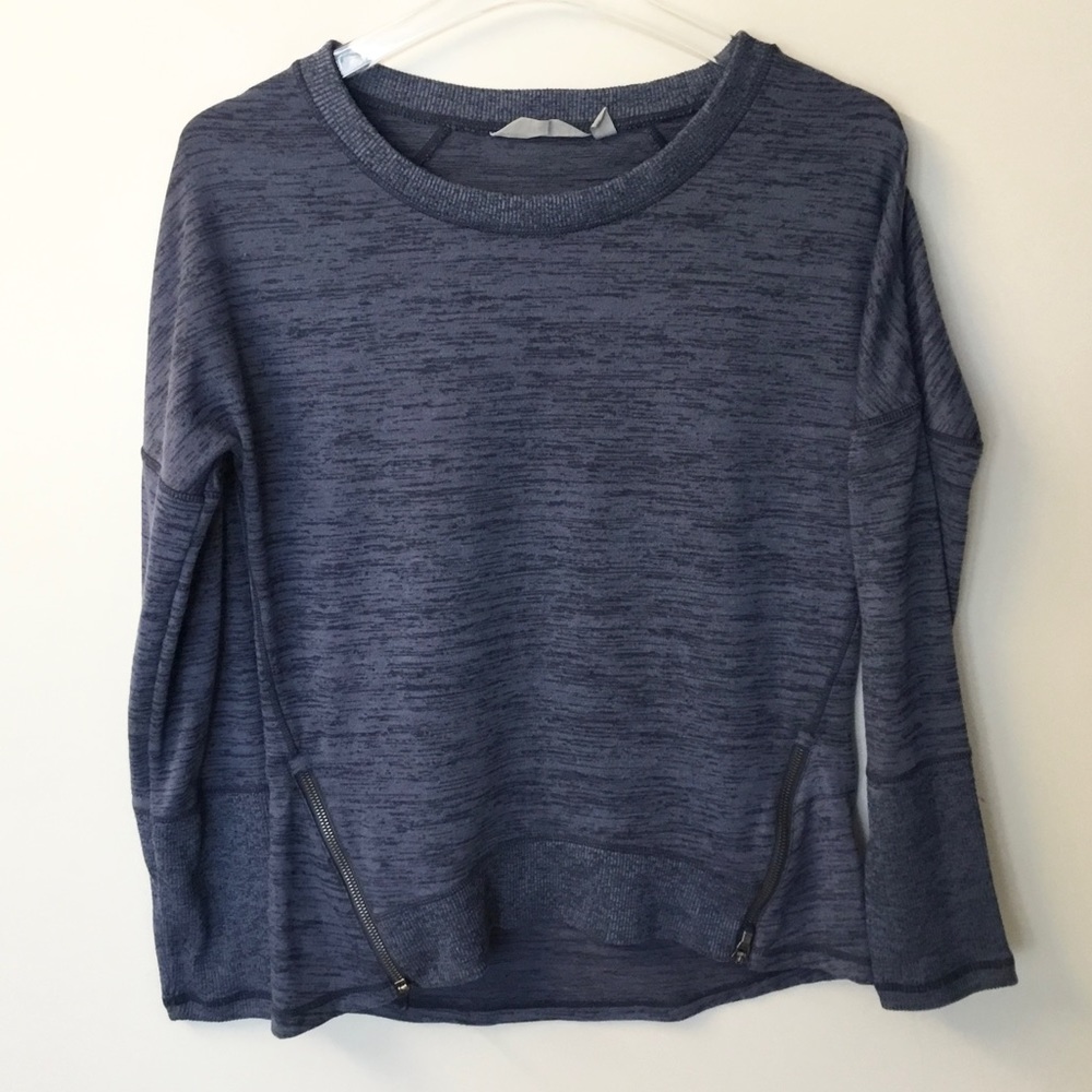 Athleta Zip Detail Pullover Sweatshirt - Blue - S
